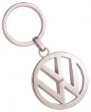 VW Round Silver Key Ring